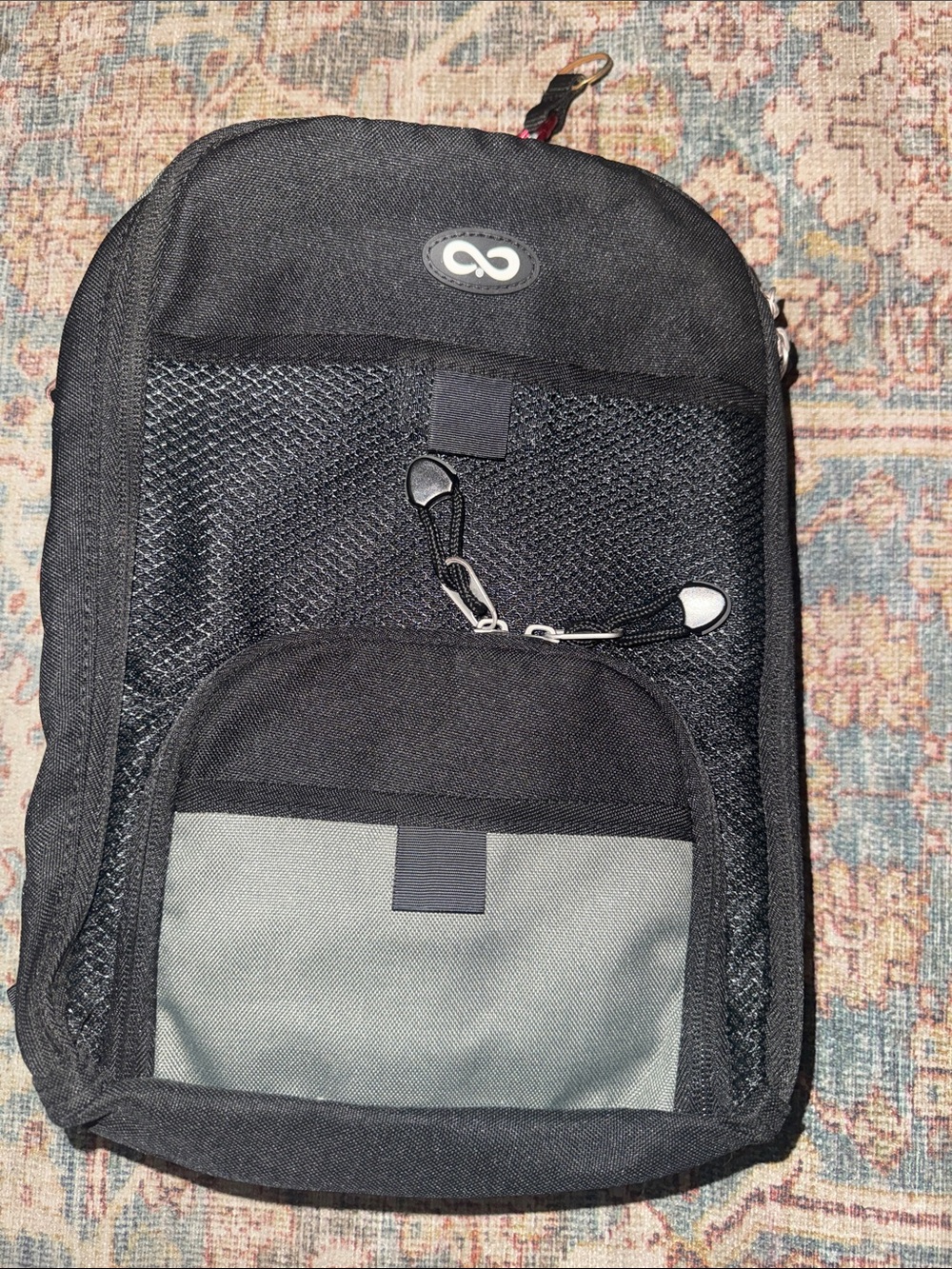 Nfinity Athletic/Cheer Backpack Mesh Pockets Sports Travel Black/Gray